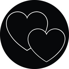 Two Hearts Love Icon