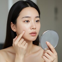 한국 여성 화장품 스킨케어 모델