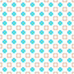 Blue Daisy Geometric Pattern