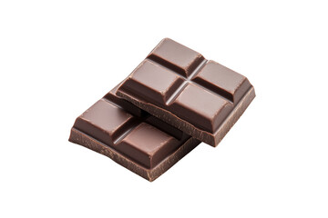 Fototapeta premium Delicious milk chocolate bar pieces, sweet treat, confectionery, dessert, cocoa, snack, food isolated on transparent background