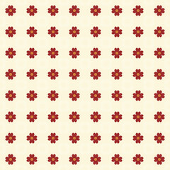Retro Red Daisy Pattern