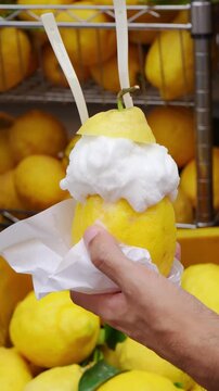 Traditional Italian lemon dessert served as street food