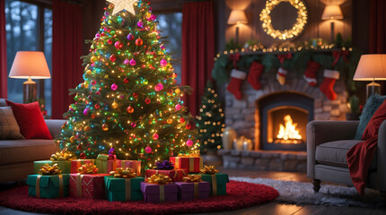 Fototapeta premium christmas tree with candles