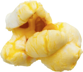 Tasty popcorn close up isolated on white background