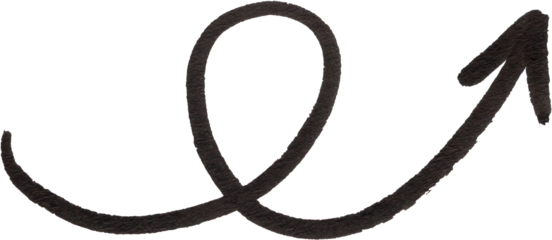 hand drawn arrow with black marker on white background