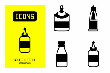 Sauce bottle icon. Collection vector illustration of icons for business. Black icon design.