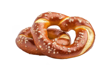 Delicious salty pretzel snack food german baked pastry treat oktoberfest fair concession isolated on transparent background