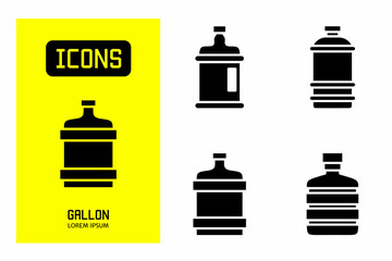 Gallon icon. Collection vector illustration of icons for business. Black icon design.