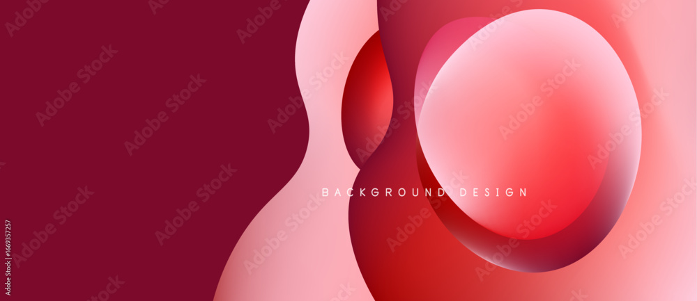 Poster abstract red background. overlapping circles create dynamic visual effect. modern design suitable fo