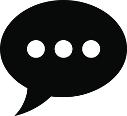 Obraz premium Black speech bubble with white dots chat message