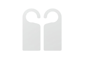Isolated Gray Door Hanger Template Mockup with Die Cut Hook for Hanging, Ideal for Hotel or Room...