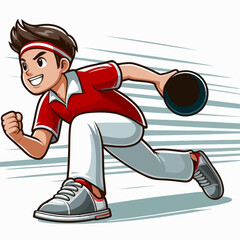 vector illustration of a bowling player