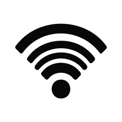 Black wifi symbol isolated on a white background for wireless internet, wifi network symble silhouette vector illustration