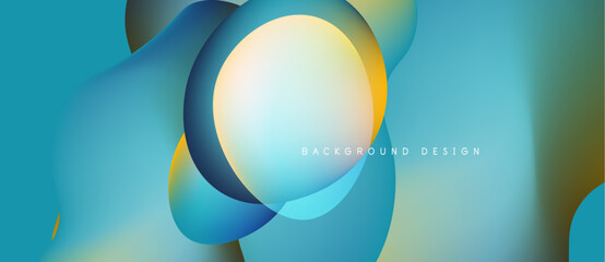 Abstract fluid shapes, vibrant blue, yellow hues. Modern design, smooth gradients create dynamic composition. Background suggests technology, innovation.