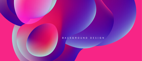 Abstract fluid shapes, vibrant pinks, purples, blues create dynamic background. Modern design, smooth gradients, overlapping forms.