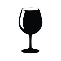 Silhouette of a wine glass against a white background ready to fill, Wine glass silhouette vector illustration
