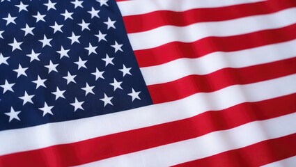 Fototapeta premium Close up of the American flag fabric united states