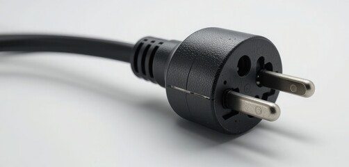 Close-up of Black Electrical Power Plug electrical plug