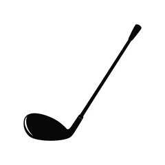 Black silhouette of a golf club isolated on a white background, golf bat illustration silhouette