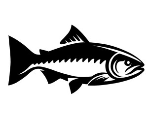 Fish silhouette, fish icon, vector illustration	
