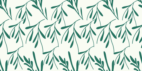 Obraz premium Seamless tree branch pattern with leaves for wallpaper and decorative design seamless patterns with floral for fabric textiles, clothing, wrapping paper cover banner interior decor abstract backgrouns