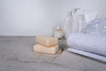 Spa Still Life With Bar Soap Towel