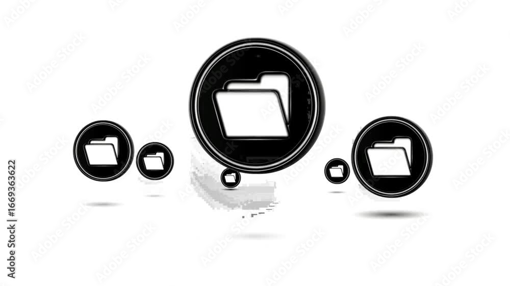 Fototapete conceptual graphic of digital storage and data organization with interconnected folders and abstract