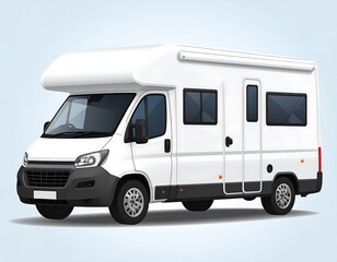 White camper van, 3/4 view