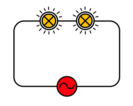 AC Series Circuit with Two Light Sources and Generator Diagram