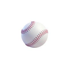 White baseball with red seam isolated on white background