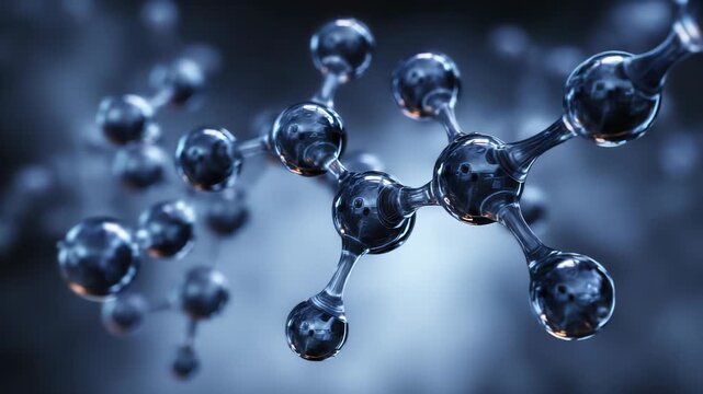 molecule or atom, Abstract structure for Science or medical background, 3d illustration, science, atom, abstract, chemistry, structure, blue, chemical, background