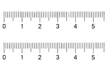 Illustration of two rulers with inch markings isolated on white background