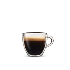 Espresso in a Double-Walled Glass Cup