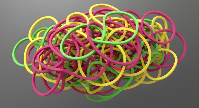 Colorful rubber bands abstract design