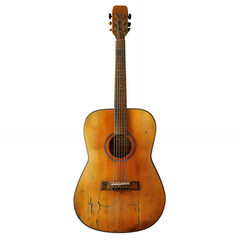 Obraz premium acoustic guitar on white background with png white background isolated