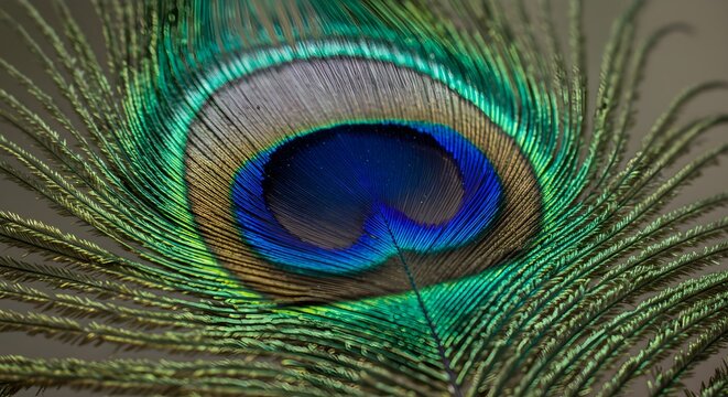 Peacock feather close up