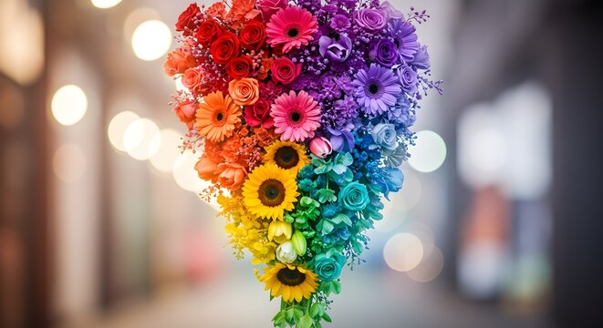 Rainbow floral arrangement - Powered by Adobe