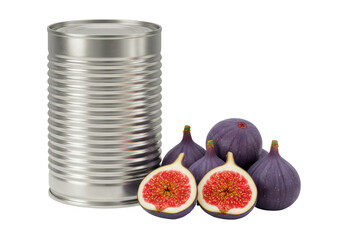 Isolated Still Life Composition Displaying A Metallic Ribbed Canister Alongside A Cluster Of Richly...