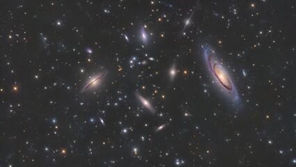 Deep space view of galaxies and stars in the universe