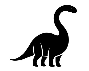 silhouette of a brachiosaurus dinosaur, vector illustration
