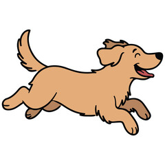 Running dog cute cocker spaniel with big ears vector illustration on white background