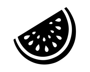 Silhouette of a split watermelon. Vector illustration isolated on a white background.
