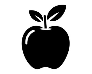 apple silhouette, fruit icon, vector illustration	