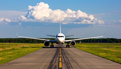 Airplane taxiing runway airport daytime