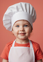 Cute toddler chef portrait cooking baking kids food preparation fun