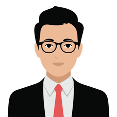 Vector man in business suit icon isolated on white background