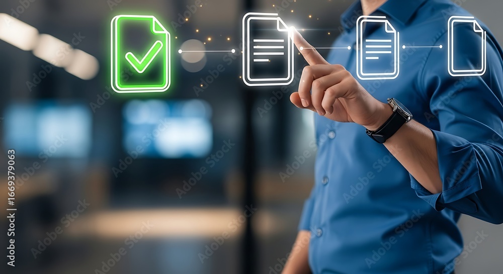 Poster streamline workflow with digital document approval process for enhanced efficiency and compliance to