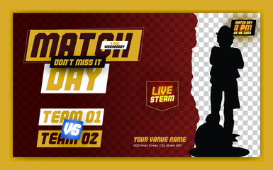 Sport and football tournament event banner template design
