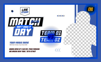Sport and football tournament event banner template design