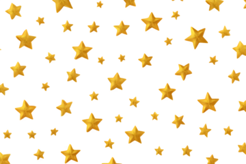 A festive pattern of golden star confetti scattered across a surface

